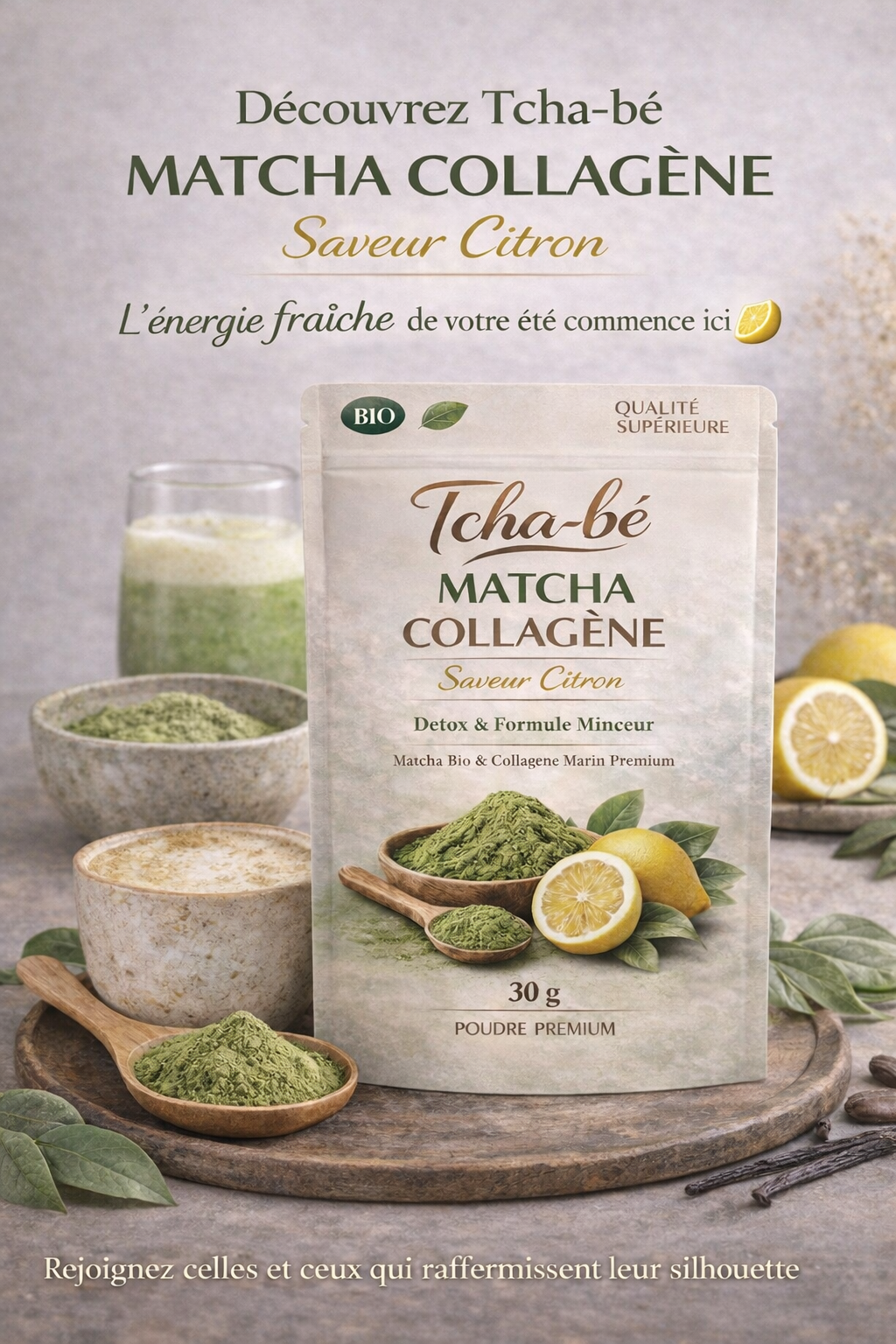 ✨ Matcha Collagène Citron Detox